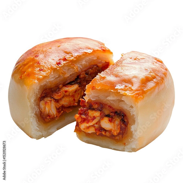 Fototapeta Chili crab mantou isolated on transparent background