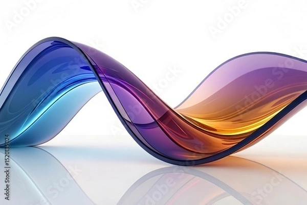 Fototapeta abstract 3d illustration of colorful wavy shape on Abstract colorful wave on a black background. 3d rendering, 3d illustration.