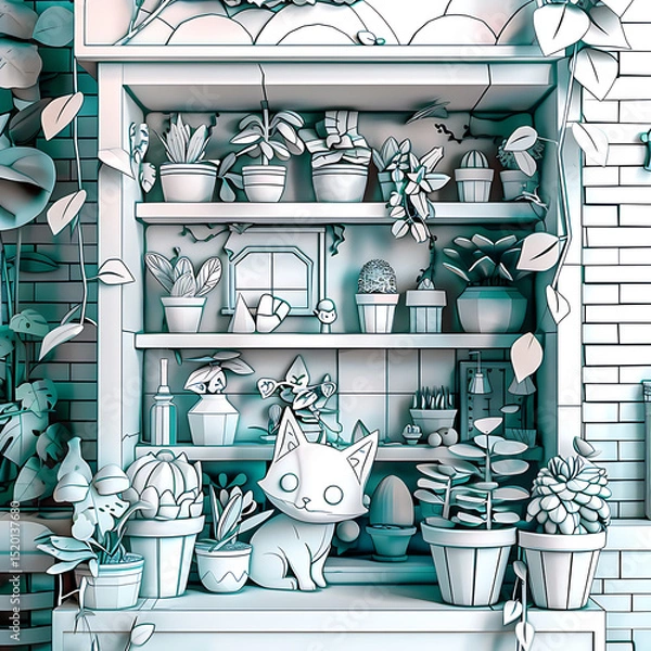 Obraz 3d coloring book scene