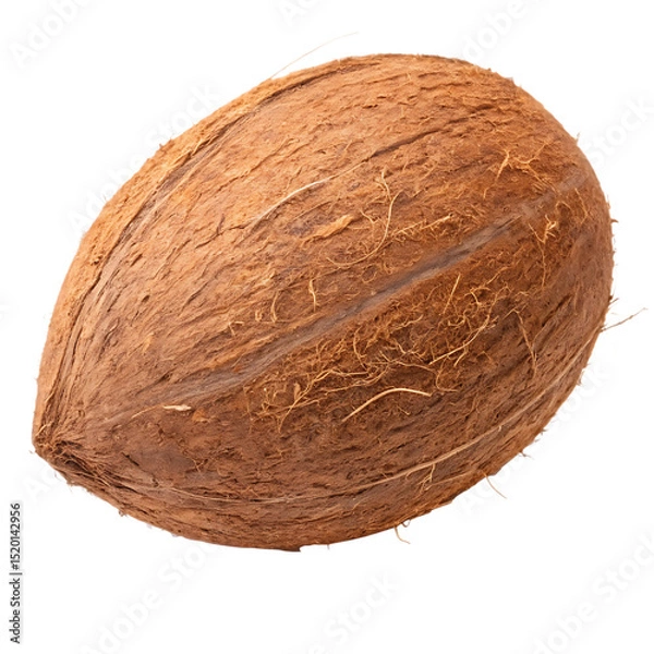 Fototapeta A whole coconut isolated on a transparent background