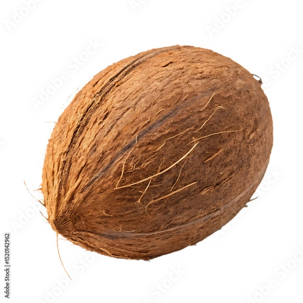 Fototapeta A whole coconut isolated on a transparent background