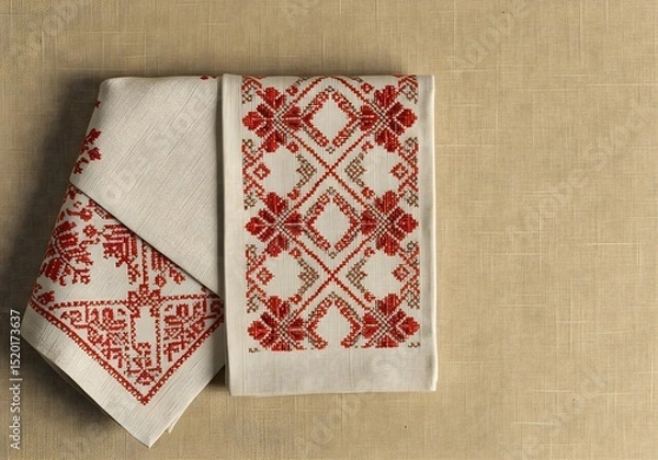 Obraz Ukrainian Vyshyvanka-Inspired Napkin Set