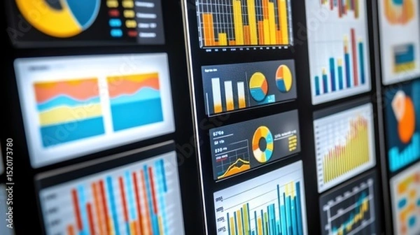 Obraz Colorful Data Visualizations and Infographics for Business Analysis