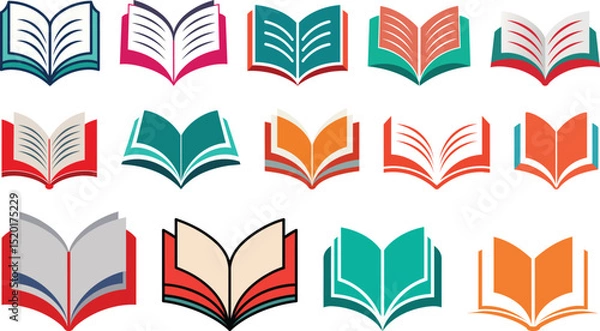 Fototapeta educational book logo set vector illustration
