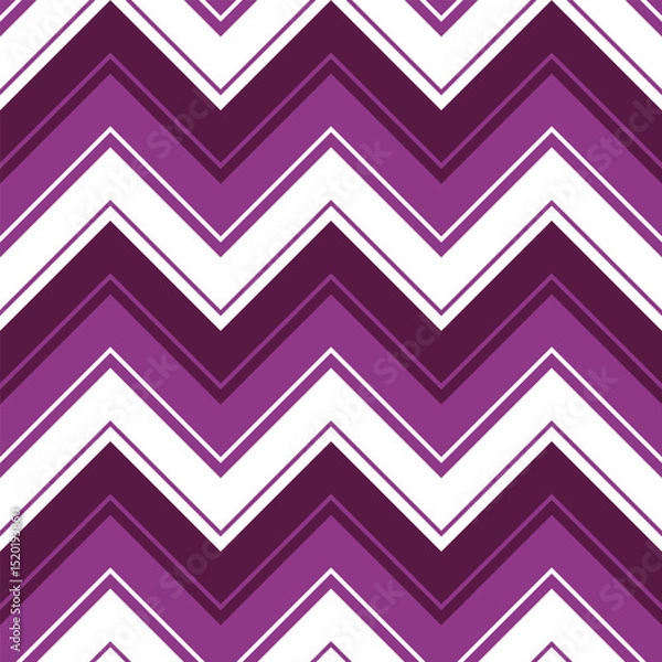 Obraz Seamless chevron pattern in lilac and white tones. Vector illustration for designing prints on fabrics, packaging and for decorating your designs and backgrounds