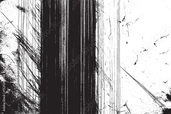 Fototapeta Vertical Scratches and Grunge Texture in Black and White

