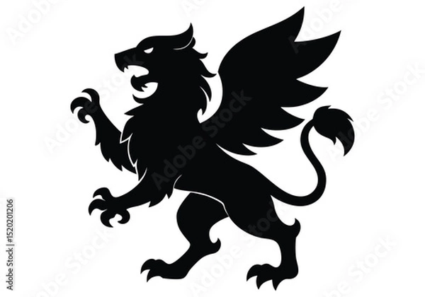 Obraz Griffin Eagle Lion Silhouette Medieval Heraldic  silhouette