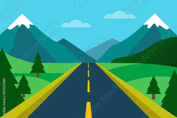 Fototapeta road to the mountains