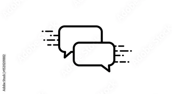 Obraz Fast Communication: Two Speech Bubbles with Motion Lines