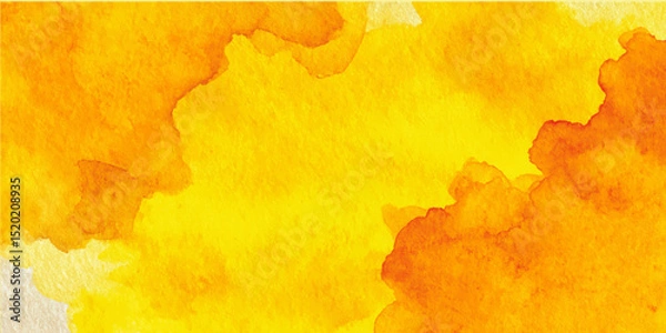 Fototapeta Red orange mustard fire amber yellow gold abstract watercolor water.  Yellow Watercolor Background with Abstract Design - Textured Orange Material with Paint Texture and Textured Background Feel