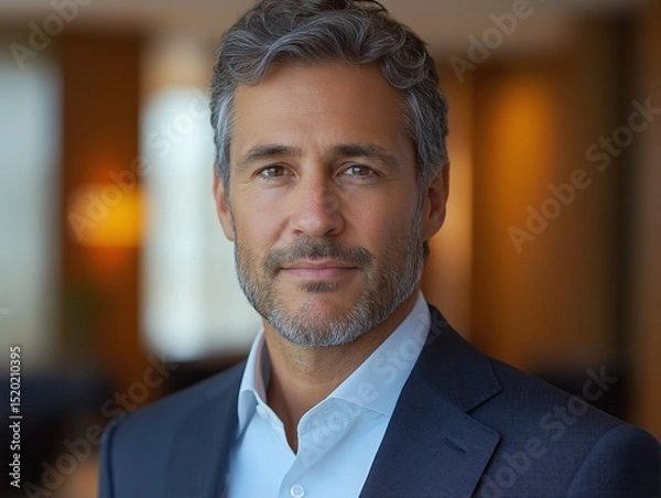 Fototapeta Confident Executive Business Portrait of a Mature Professional Man in Corporate Attire