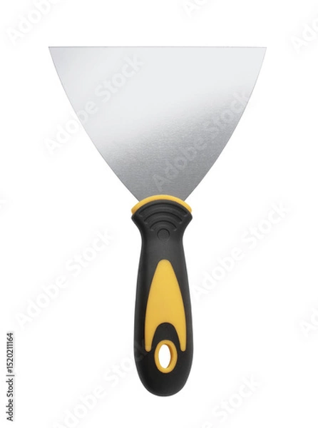 Obraz Front view of stainless steel rigid scraper trowel