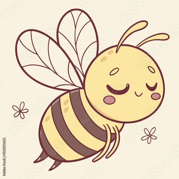Obraz A Cute Little Bee with a Sweet Smile Flying Around