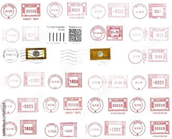 Obraz colorful italian postmark background