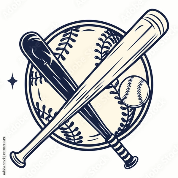 Obraz Baseball and bats vector art illustration for various use