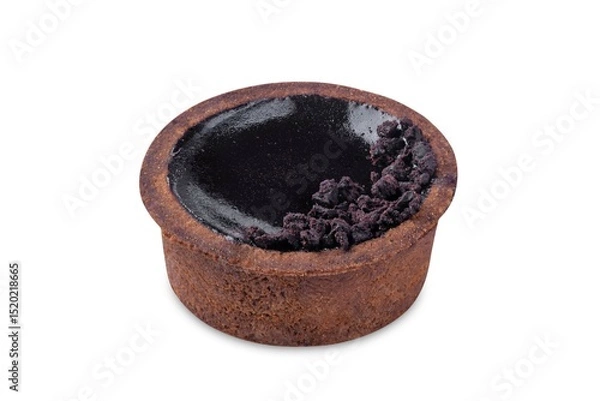 Obraz Chocolate tartlet on a white isolated background