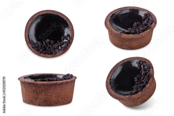 Obraz Chocolate tartlet on a white isolated background