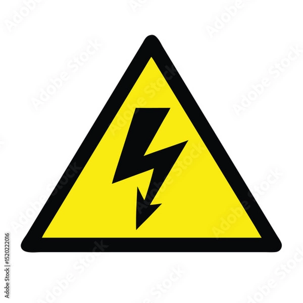 Fototapeta Warning sign. Dangerous electrical voltage icon set. High voltage sign. High voltage sign set, danger of electricity icons. High voltage icon. 