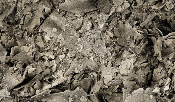 Fototapeta Background from burnt paper. The ashes of the paper. Pieces of burnt paper. Cinder.