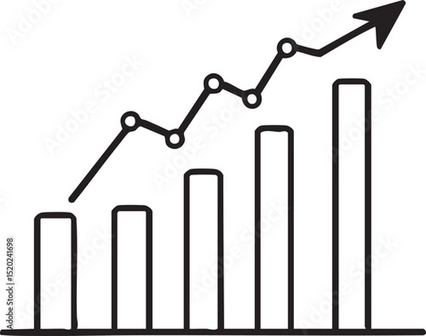 Fototapeta Business graph with arrow showing financial market growth and profit