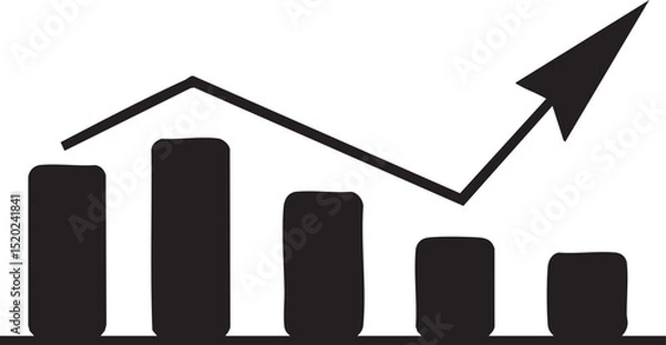 Fototapeta A vibrant 3D business graph with an upward arrow symbolizes financial growth and market success