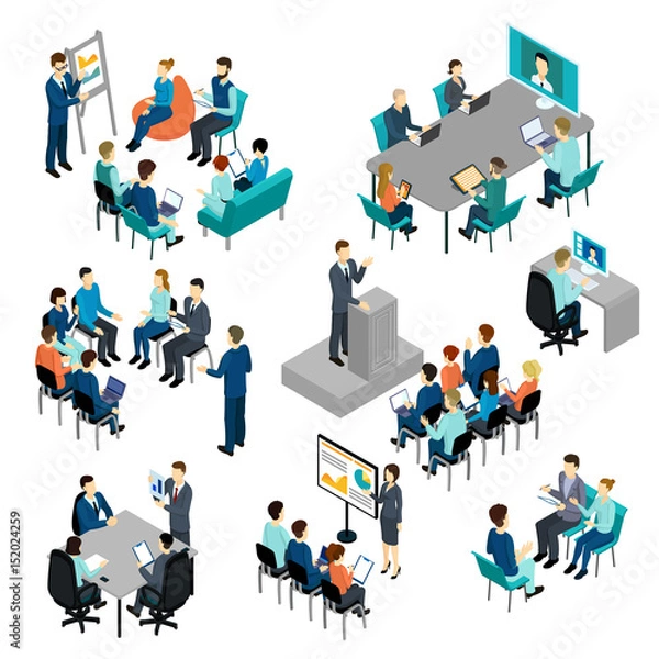 Obraz Izometryczne postacie coachingowe