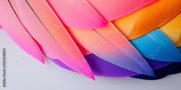 Fototapeta Close-Up of Vibrant Rainbow Parrot Feathers 