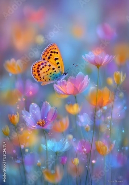 Fototapeta butterfly on flower