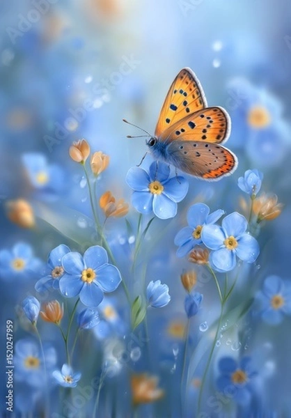 Fototapeta butterfly on flower
