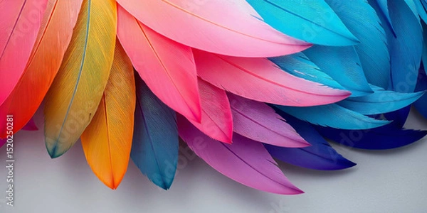 Fototapeta Close-Up of Vibrant Rainbow Parrot Feathers 
