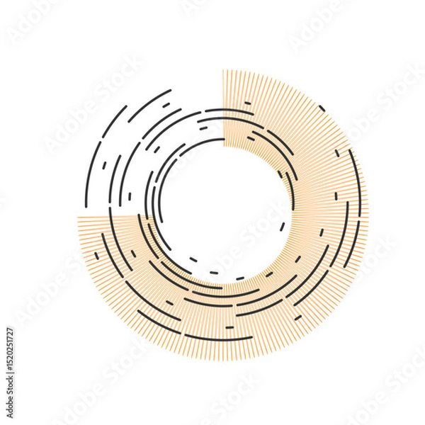 Fototapeta Vector abstract background. Modern technology illustration with digital geometric lines and points. Wave construction