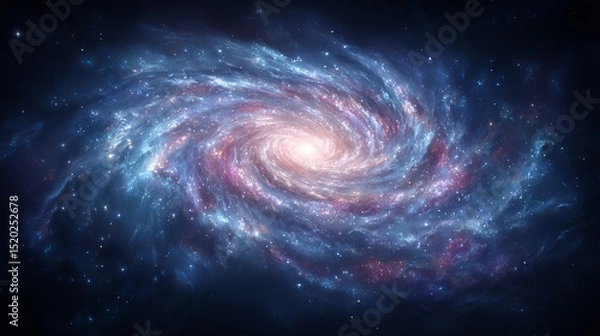 Fototapeta Traveling through a wormhole takes you on a journey through time and space, surrounded by millions of stars and nebulae, with concepts including wormhole space deformation and science fiction