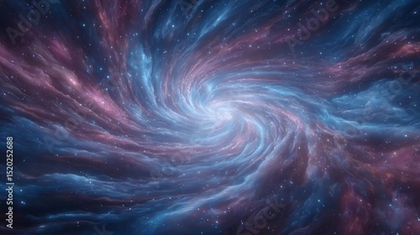 Obraz A wormhole serving as a tunnel through time and space is filled with millions of stars and nebulae, and is associated with science fiction concepts such as wormhole space deformation, black holes,