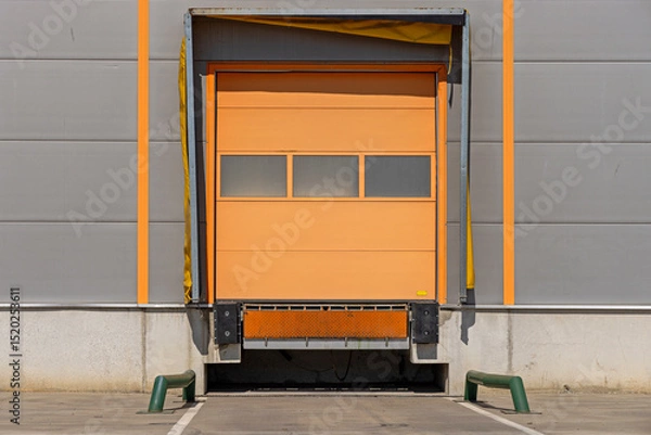 Fototapeta Faded Paint Loading Dock Ramp at Old Distribution Warehouse