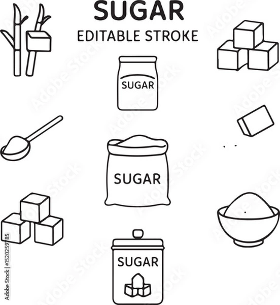 Obraz Sugar Editable Stroke Icons