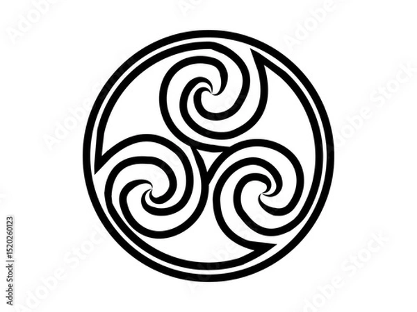 Fototapeta celtic knot trinity endless love on white background for tattoo symbol religion icon logo. vector illustration	