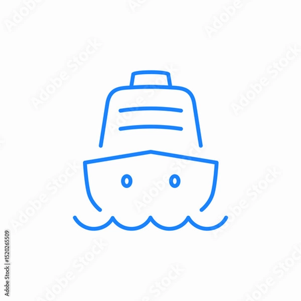 Fototapeta front facing ship icon sign vector