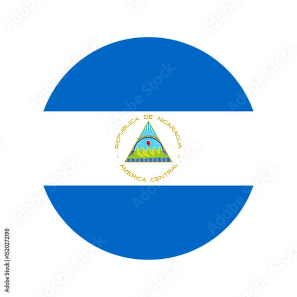 Obraz Round Nicaragua flag icon