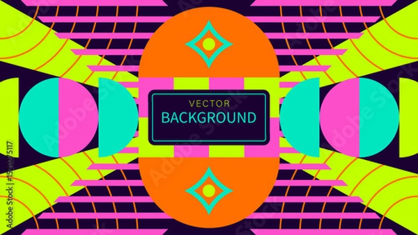 Obraz Geometric background with symmetrical pattern. Abstract vector illustration