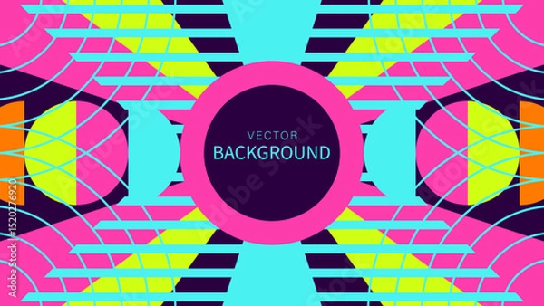 Fototapeta Geometric background with symmetrical pattern. Abstract vector illustration