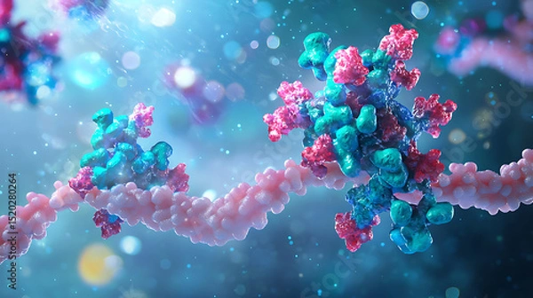 Obraz Protein Purification and Enzyme Activity Assays and copy space for text
