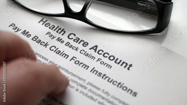 Obraz Finger tapping on health care account