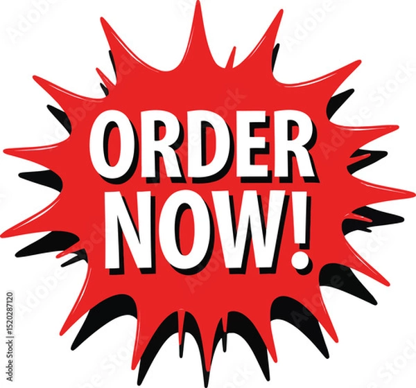 Obraz Order Now! Red Burst Graphic
