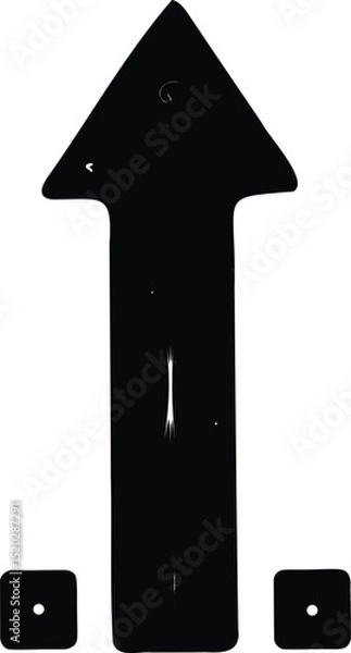 Fototapeta Directional Arrow: A bold, black arrow pointing upwards. Minimalist design showcasing simplicity and guidance.