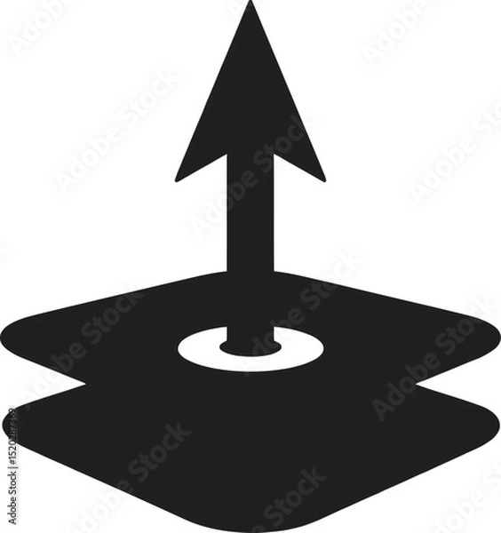 Fototapeta Emerging Direction: Conceptual image depicting an upward arrow ascending through overlapping geometric planes, representing growth and progression.