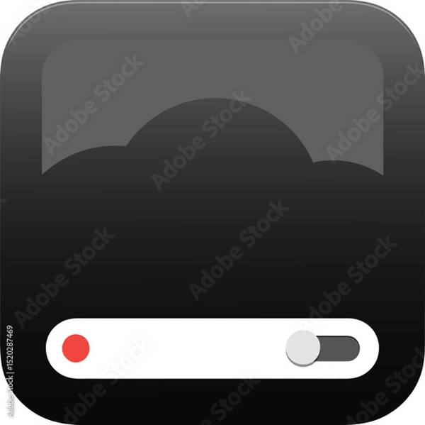 Fototapeta Cloud Interface Icon: A modern, minimalist icon featuring a stylized cloud and a slider, perfect for representing cloud storage, music player or volume controls.