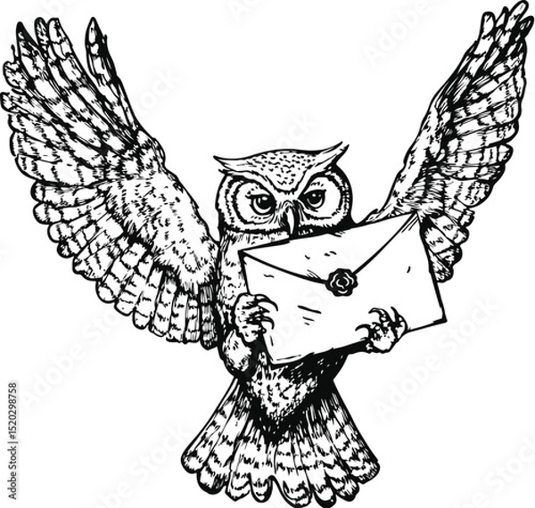 Obraz owl on a white background