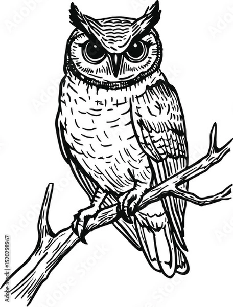 Obraz owl on a white background