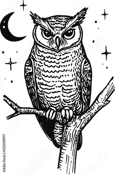 Obraz owl on a white background