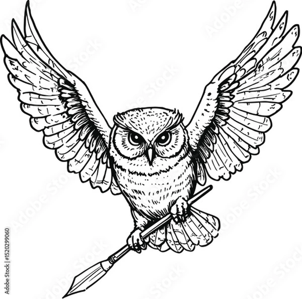 Obraz owl on a white background